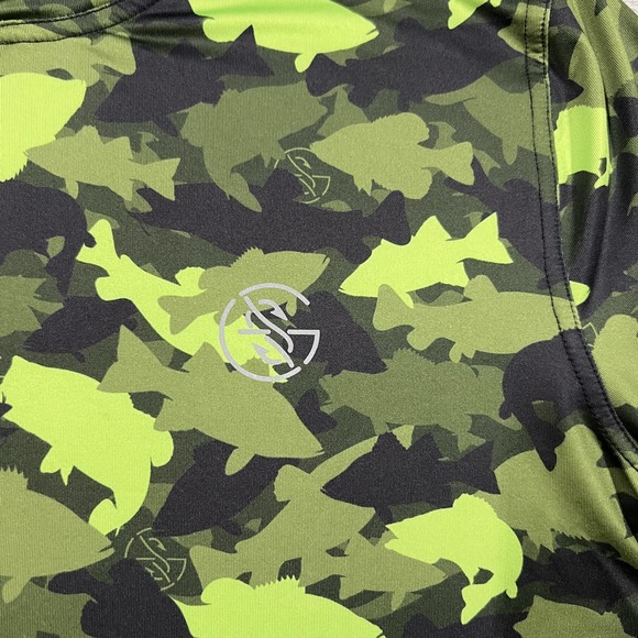 Googan Squad Hoodie Mens Small Fish Print Fishing Performance Light Pullover - Picture 4 of 10